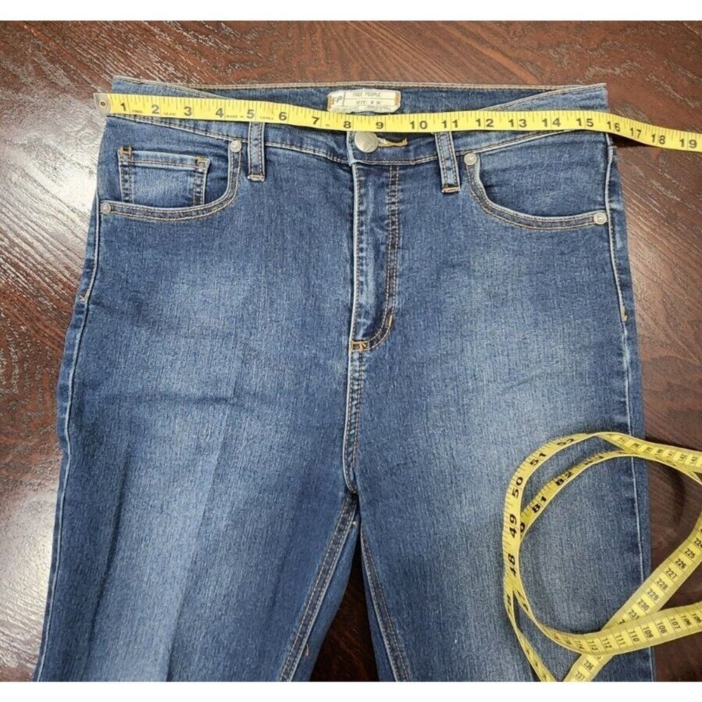 Free People Jeans Women's Size 30 High‎ Rise Skinny Leg Stretch Medium Wash Blue - Picture 9 of 9